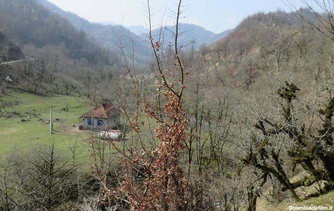 کلبه‌ای کوچک در منطقه‌ای کوهستانی