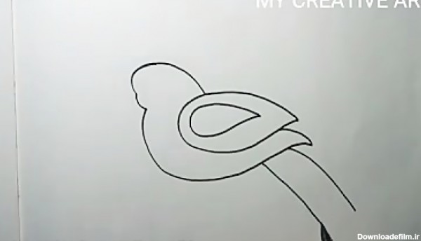 آموزش نقاشی پرنده به کودکان با روش ساده.