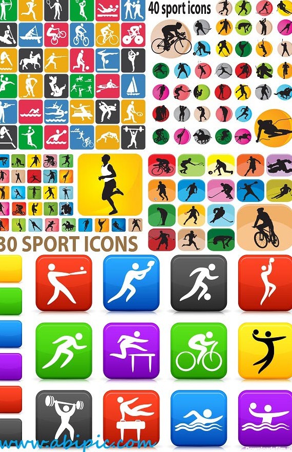 دانلود وکتور مجموعه کامل لوگو و آیکون های ورزشی Sport Logos & icons