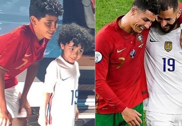 تصویر بامزه مهاجم رئال مادرید از پسر خودش کنار پسر رونالدو | فوتبالی