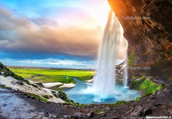تصویر با کیفیت آبشار و منظره زیبا