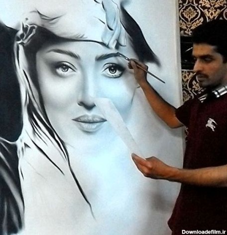 نقاشی بسیار زیبا از چهره زیبای نیکی کریمی! +عکس