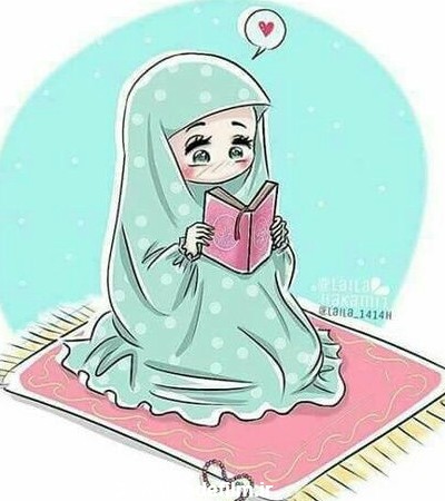 عکس کارتونی دختر با چادر نماز