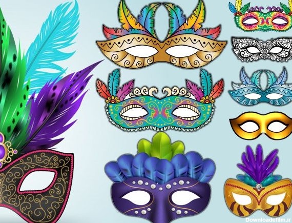 دانلود وکتور لایه باز ماسک کارنوال Carnival Masks