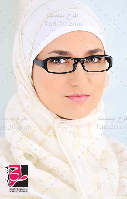 تصویر با کیفیت خانم با حجاب عینکی - طرح 20