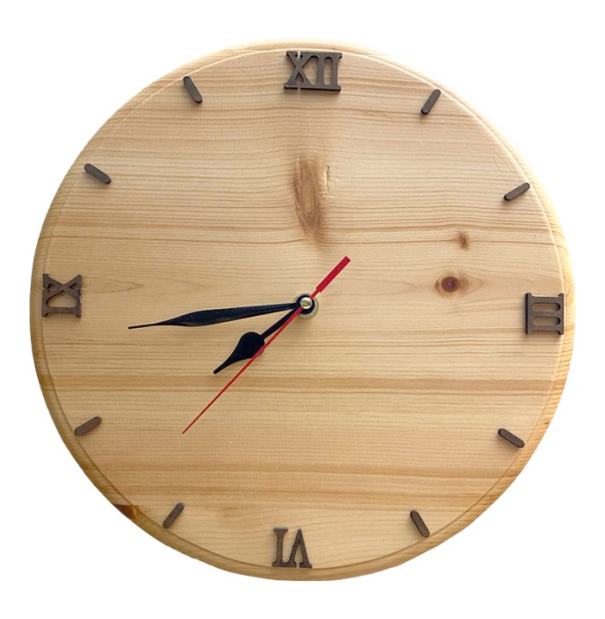 ساعت دیواری چوبی گرد قطر 30 سانتی‌متر | چوبینر