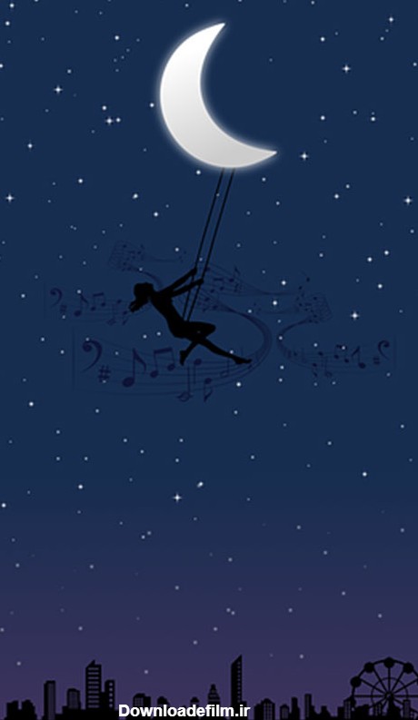عکس شب ماه و ستاره