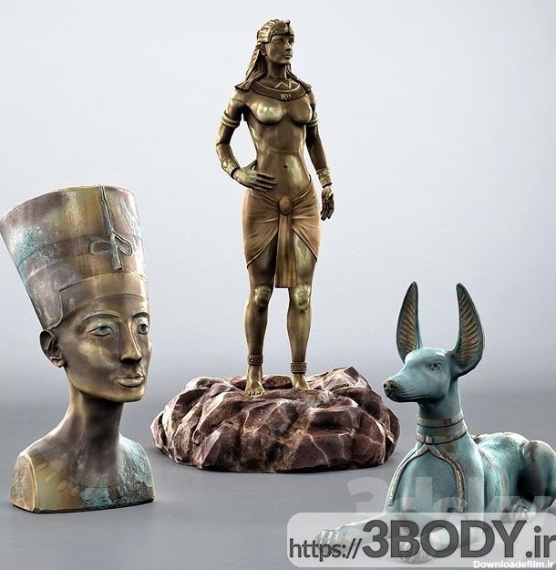 جزییات محصول مدل سه بعدی مجموعه مجسمه ی اهرام مصر