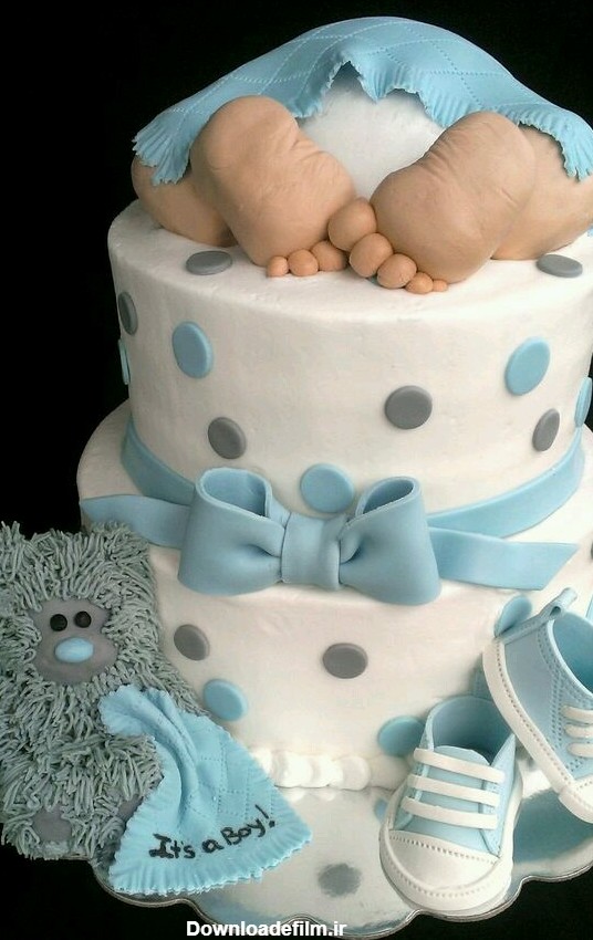 تصویر زیبا از کیک تولد نوزاد - عکس ویسگون