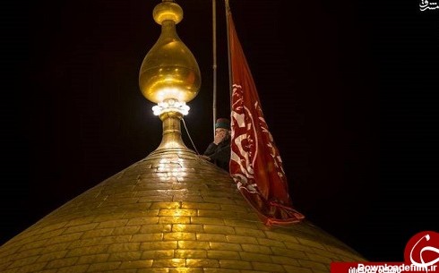 عکس/ تعویض پرچم گنبد حرم حضرت ابوالفضل(ع)