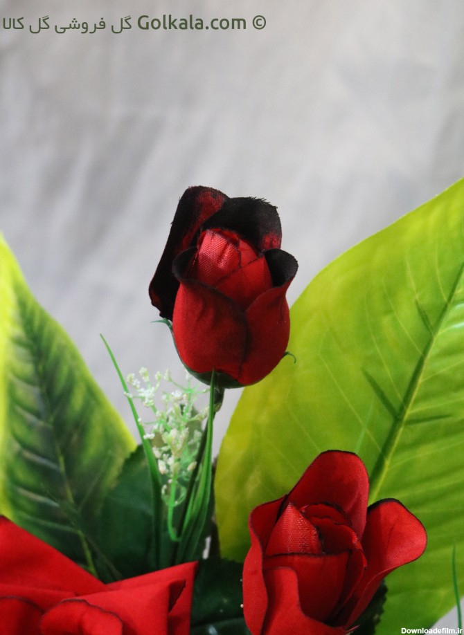 سبد گل و غنچه رز قرمز | گلفروشی گل کالا انواع گل مصنوعی | 55 ...