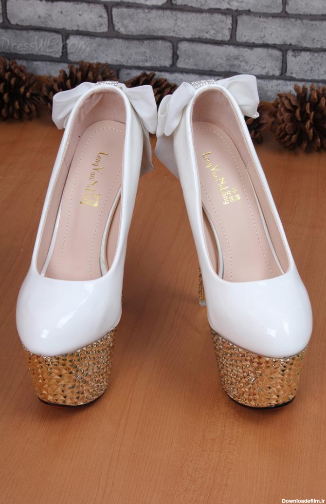 مدل زیبا از کفش پاشنه بلند سفید ویژه عروس