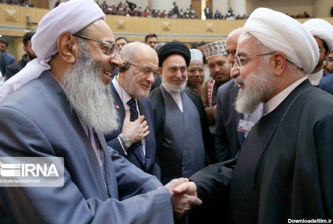 عکس | دیدار روحانی و مولوی عبدالحمید در حاشیه اجلاس وحدت اسلامی