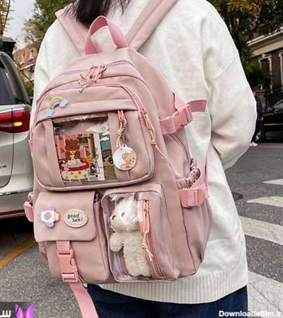 کیف مدرسه دخترانه صورتی
