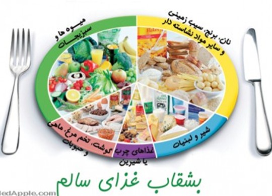 الگوی بشقاب غذایی سالم را ببینید | دانشگاه علوم پزشکی کرمانشاه
