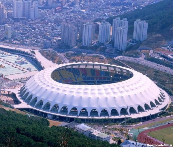 ورزشگاه بوسان کره جنوبی + نگینی زیبا در شهر کره | سازه های چادری تیوان