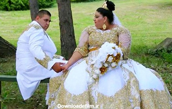 عکس عروس چاق و داماد لاغر ۱۴۰۰ - عکس نودی