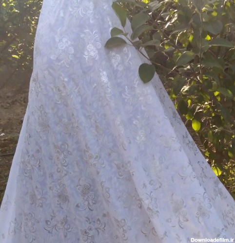 خرید و قیمت چادر عروس سفید حریر ابریشم از غرفه حجاب صدف ساری