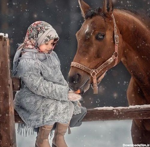 عکس پروفایل اسب و دختر زیبا