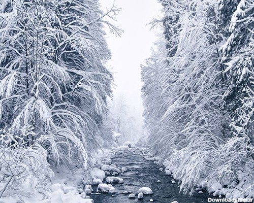 عکس طبیعت زمستانی رودخانه