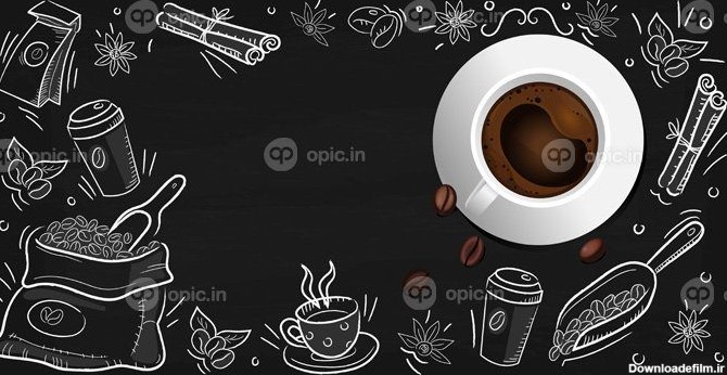 دانلود عکس پس زمینه قهوه با وکتور فنجان قهوه واقعی | اوپیک