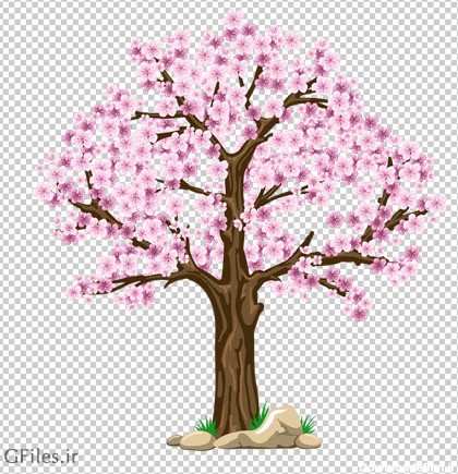 فایل با کیفیت دوربری شده (PNG) درخت بهاری (درخت با شکوفه های بهاری)