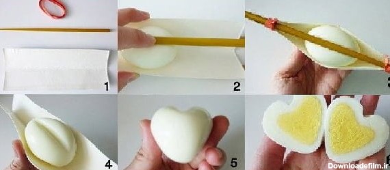 تزیین تخم مرغ به شکل قلب