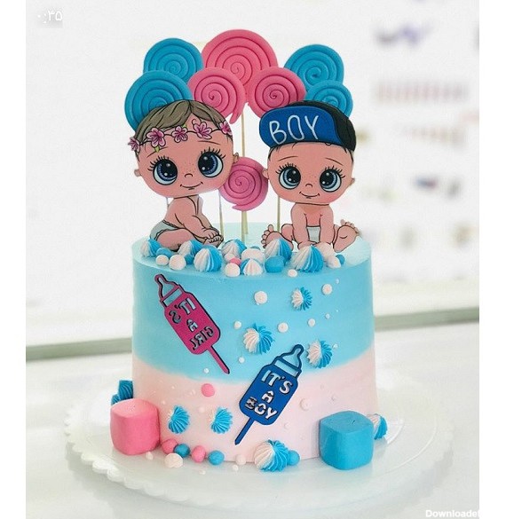 قیمت و خرید تاپر تزیین کیک به گز مدل نوزاد دختر مجموعه 2 عددی