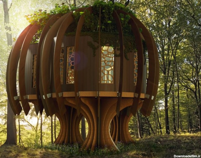 اولین خانه درختی کامل جهان به نام خانه درختی آرامش