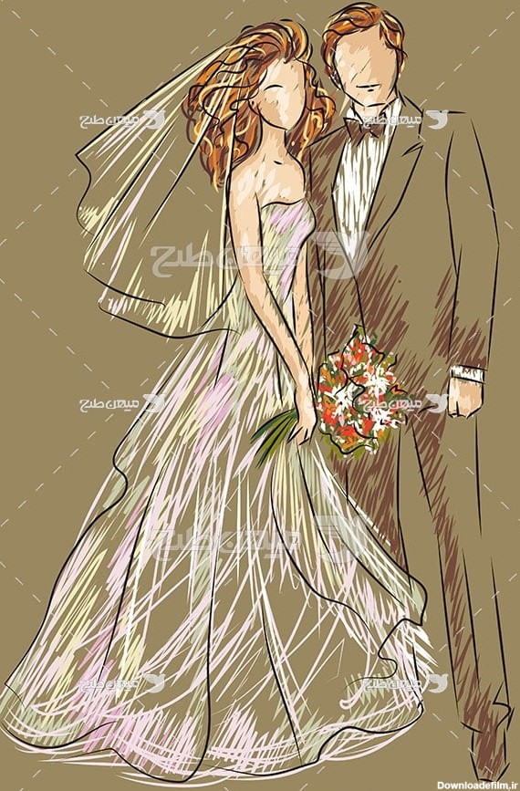 وکتور طرح نقاشی آتلیه عروسی