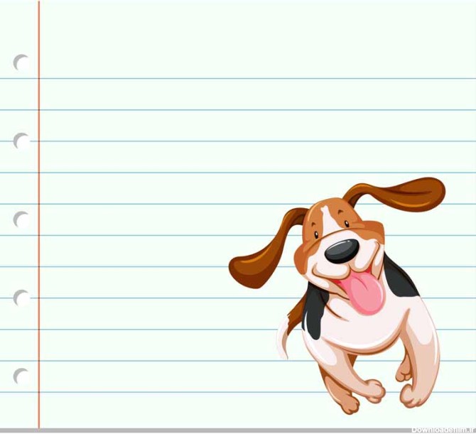 طرح لایه باز پس زمینه سگ کارتونی روی کاغذ