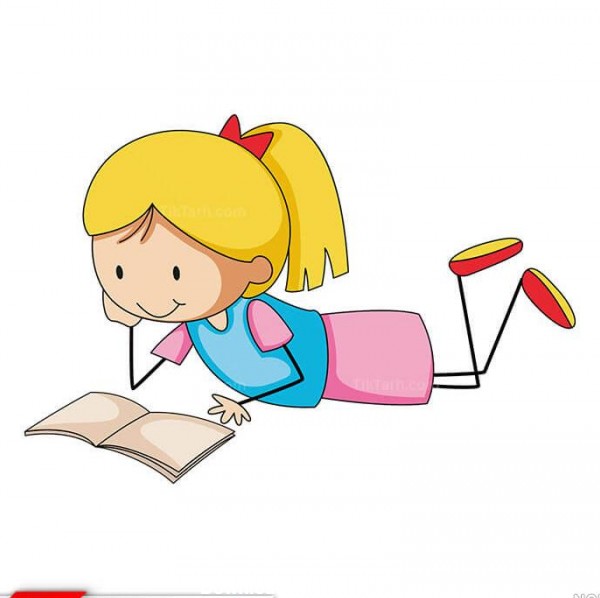 عکس کارتونی دختر با کتاب