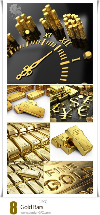 دانلود 8 عکس با کیفیت شمش و سکه های طلا - Gold Bars