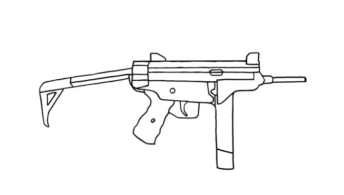 نقاشی تفنگ برای رنگ آمیزی کودکان