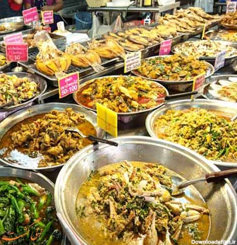 بازار غذاهای رنگارنگ تایلندی + ویدیو