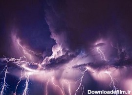 تصاویری زیبا از رعد و برق در آسمان اهواز + فیلم