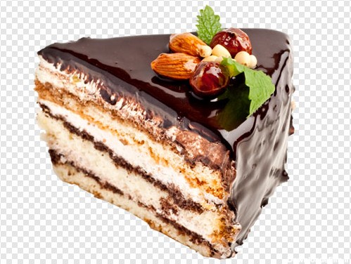 دانلود فایل png تکه ای از کیک شکلاتی کاکائویی