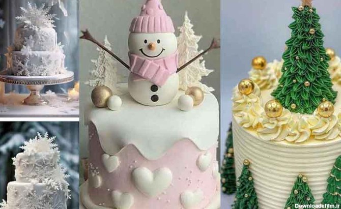 مدل کیک زمستانی 2024؛ همراه برف پودری خوشگل شما نگاه رنگو ‌چه ...
