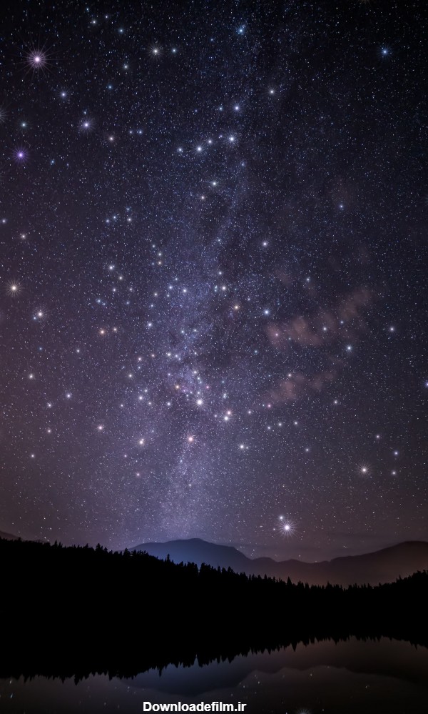 عکس زمینه نمایی از آسمان شب با ستاره پس زمینه | والپیپر گرام