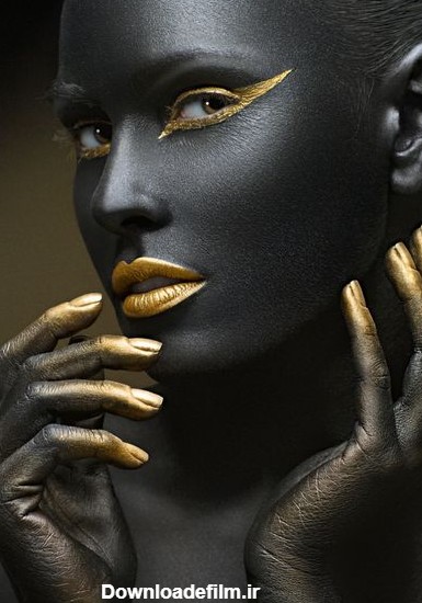 زن سیاه پوست با آرایش چهره مشکی بلک فیس عکس با کیفیت و وکتور لایه ...