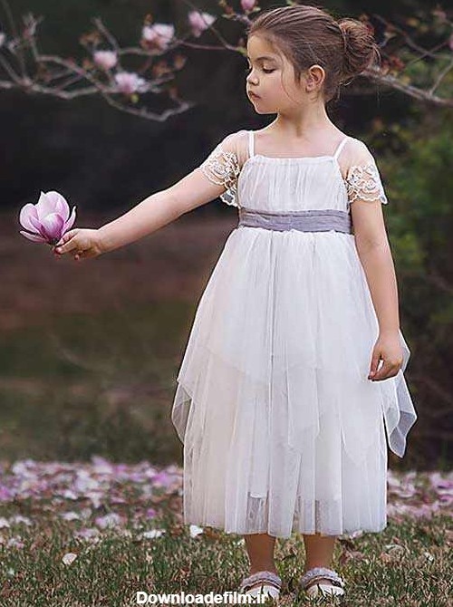 مدل لباس عروس بچه گانه , لباس مجلسی سفید بچگانه