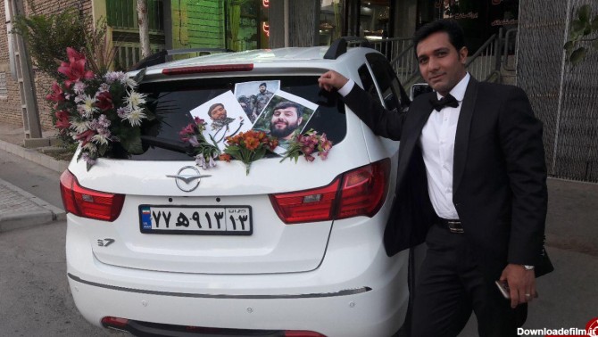 تزیین ماشین عروس با عکس شهدای والامقام + تصاویر