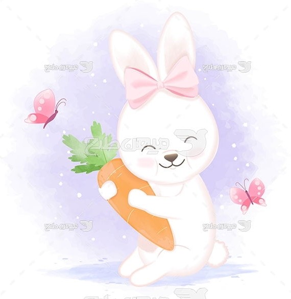 وکتور نقاشی خرگوش هویج