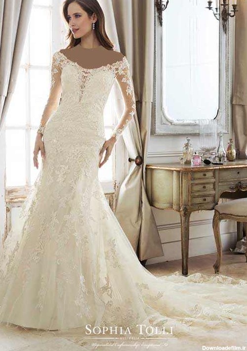 مدل لباس عروس دامن دنباله دار