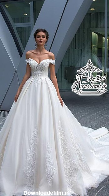 عکس لباس عروس یقه باز