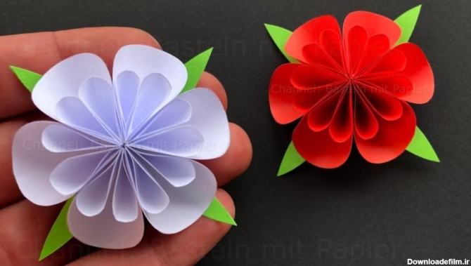 کاردستی با کاغذ / ساخت یک گل رز برای هدیه / آموزش اوریگامی