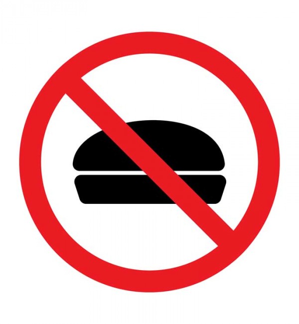 طرح آیکون ساندویچ ممنوع