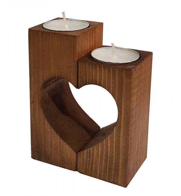 مشخصات، قیمت و خرید جا شمعی چوبی مدل قلب کد Z303 | دیجی‌کالا