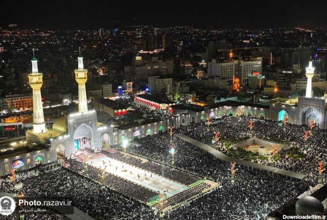 تصاویر هوایی از شب شهادت امام رضا(ع) در حرم رضوی - تابناک | TABNAK