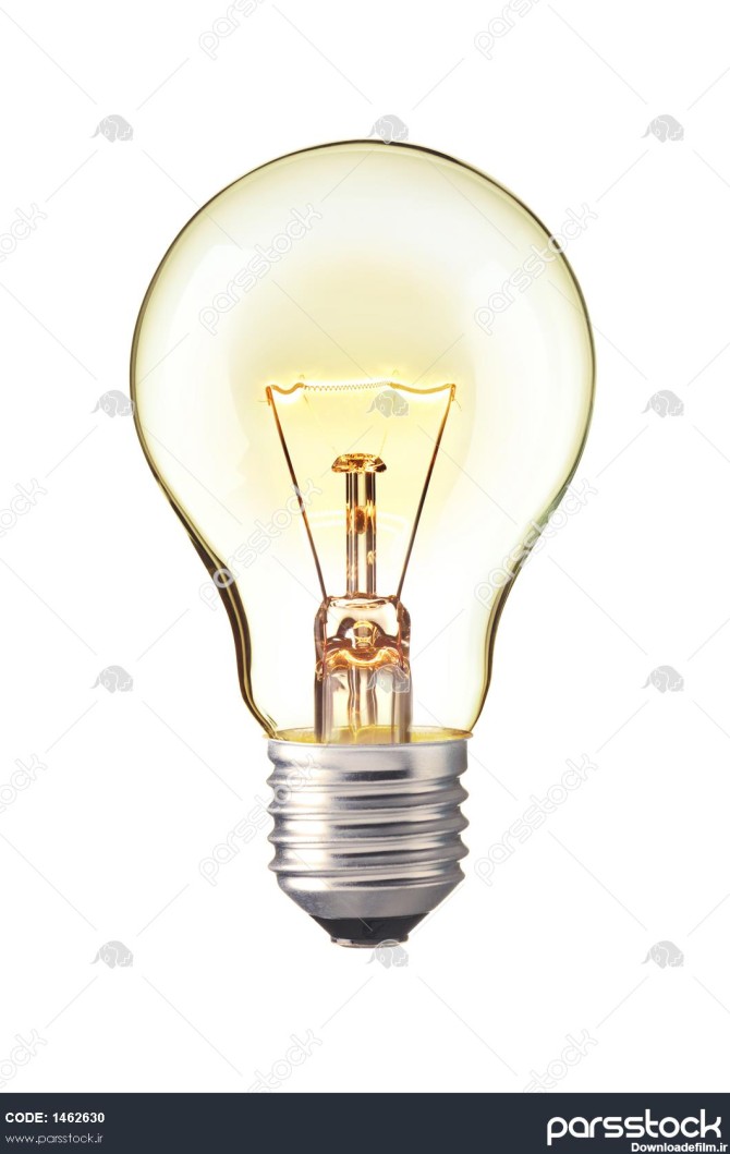 نور لامپ زرد درخشان تصویر عکس واقع گرایانه لامپ نور تنگستن را جدا ...